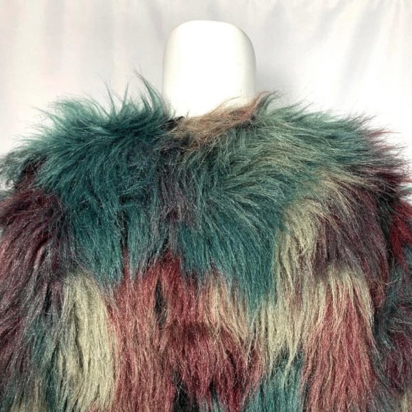 ZARA Faux Fur technicolor jacket - Picture 5 of 7